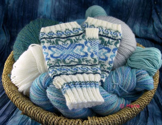 Рукавички з відкритими пальцями і норвезьким візерунком